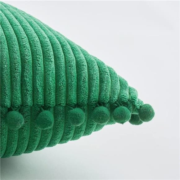 2Pcs | Christmas Decorative Throw Pillow Covers with Pom-poms | 18x18 inch - Picture 3 of 3